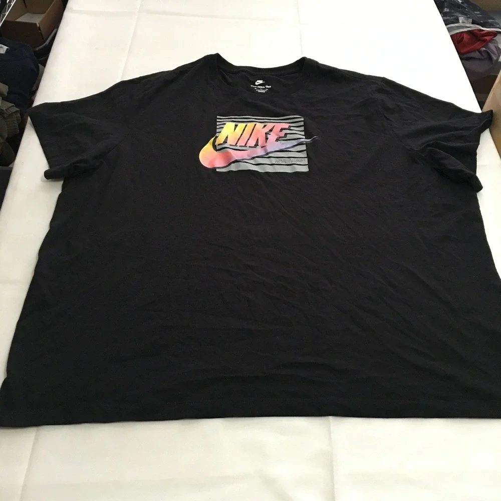 Nike Graphic T-Shirt Mens 4XL Black Sunset Swoosh Logo